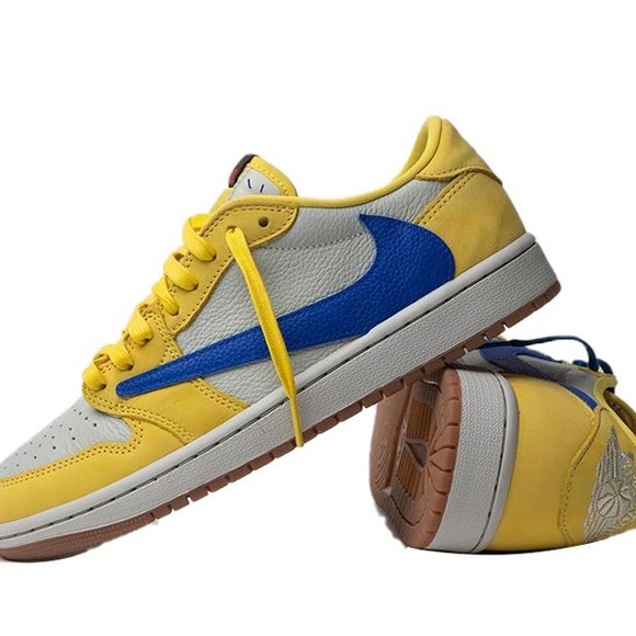 TRAVIS SCOTT X AIR JORDAN 1 LOW OG “CANARY” RELEASES MAY 2024 - Picture 2 of 3